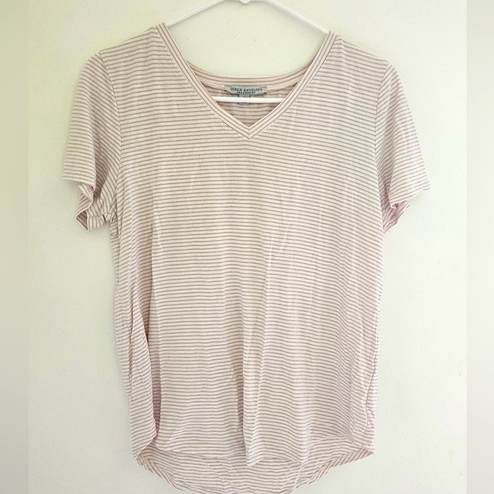 Women's Green Envelope V-Neck Tee